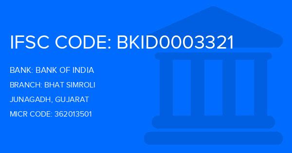 Bank Of India (BOI) Bhat Simroli Branch IFSC Code