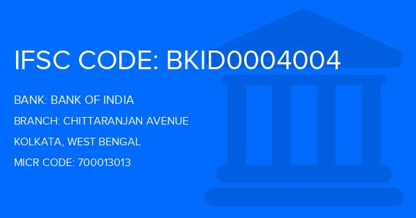 Bank Of India (BOI) Chittaranjan Avenue Branch IFSC Code