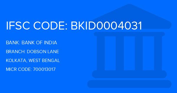 Bank Of India (BOI) Dobson Lane Branch IFSC Code