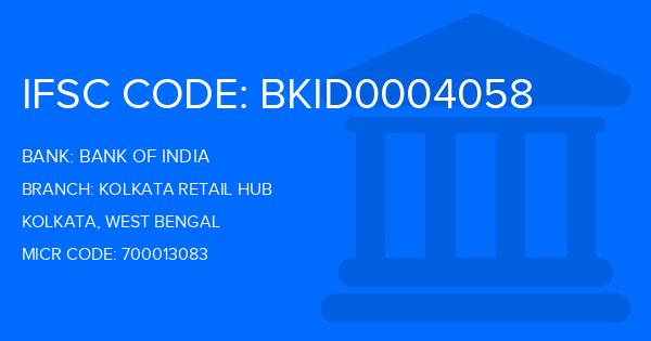 Bank Of India (BOI) Kolkata Retail Hub Branch IFSC Code