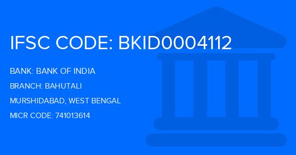 Bank Of India (BOI) Bahutali Branch IFSC Code