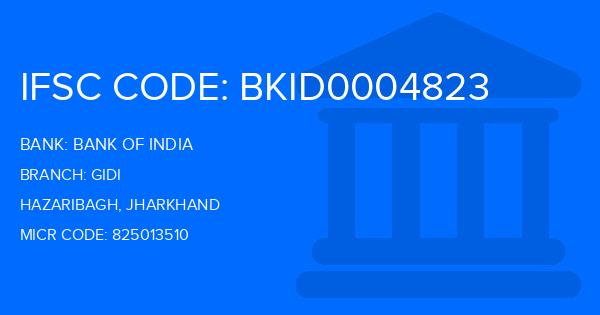 Bank Of India (BOI) Gidi Branch IFSC Code