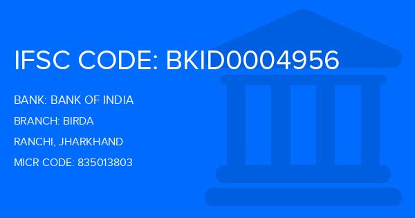 Bank Of India (BOI) Birda Branch IFSC Code
