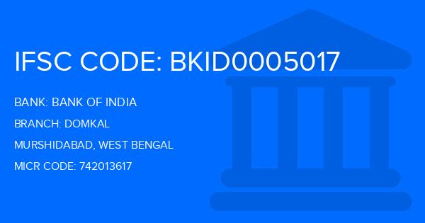 Bank Of India (BOI) Domkal Branch IFSC Code