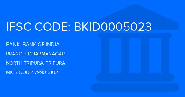 Bank Of India (BOI) Dharmanagar Branch IFSC Code
