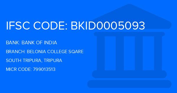 Bank Of India (BOI) Belonia College Sqare Branch IFSC Code