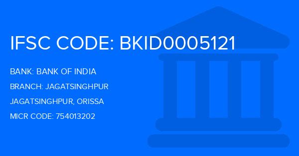 Bank Of India (BOI) Jagatsinghpur Branch IFSC Code