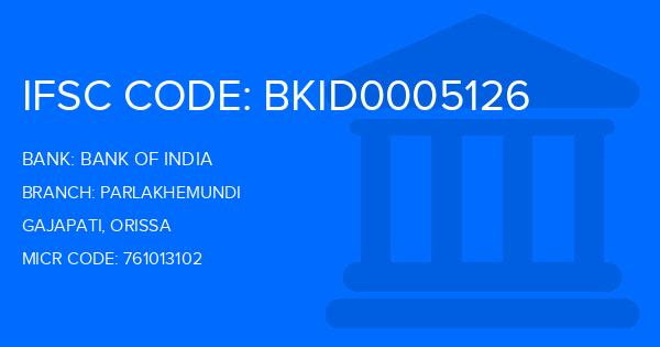 Bank Of India (BOI) Parlakhemundi Branch IFSC Code