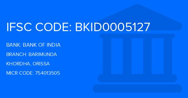 Bank Of India (BOI) Barimunda Branch IFSC Code
