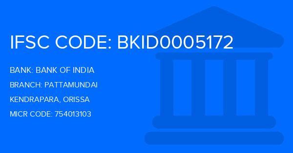 Bank Of India (BOI) Pattamundai Branch IFSC Code