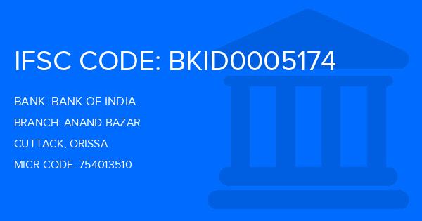 Bank Of India (BOI) Anand Bazar Branch IFSC Code