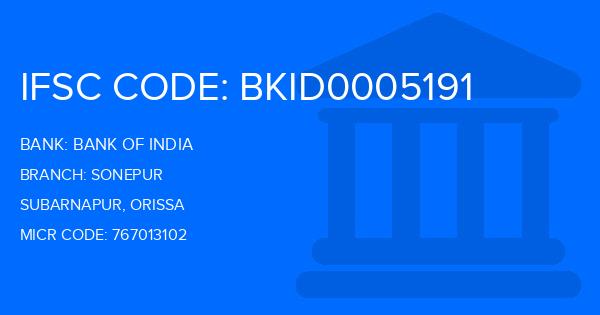 Bank Of India (BOI) Sonepur Branch IFSC Code