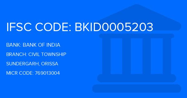 Bank Of India (BOI) Civil Township Branch IFSC Code