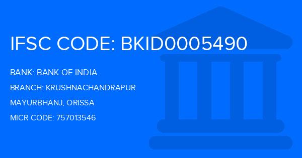 Bank Of India (BOI) Krushnachandrapur Branch IFSC Code