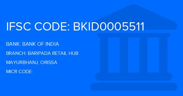 Bank Of India (BOI) Baripada Retail Hub Branch IFSC Code