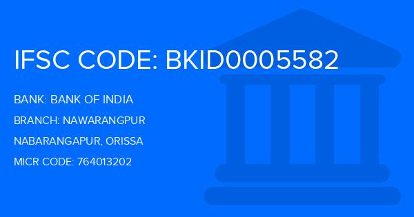 Bank Of India (BOI) Nawarangpur Branch IFSC Code