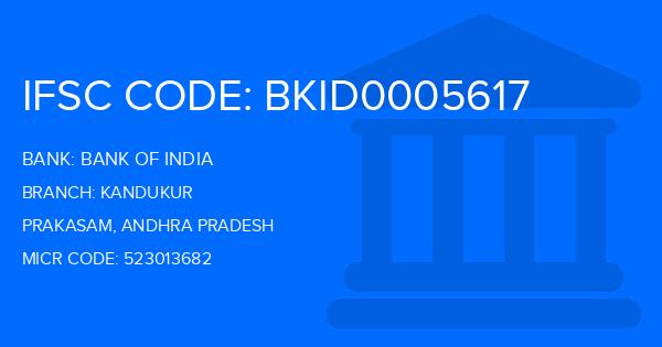 Bank Of India (BOI) Kandukur Branch IFSC Code