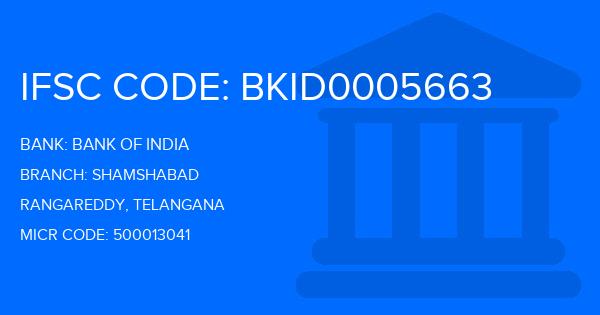 Bank Of India (BOI) Shamshabad Branch IFSC Code