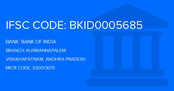 Bank Of India (BOI) Kurmannapalem Branch IFSC Code