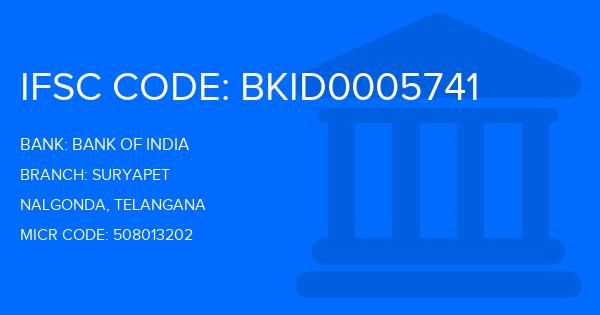 Bank Of India (BOI) Suryapet Branch IFSC Code