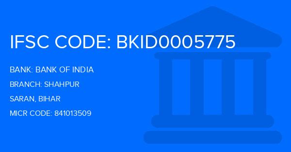 Bank Of India (BOI) Shahpur Branch IFSC Code