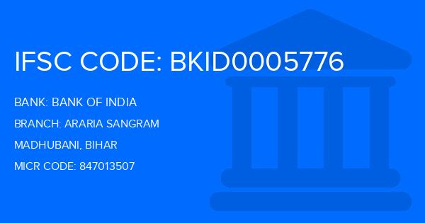 Bank Of India (BOI) Araria Sangram Branch IFSC Code