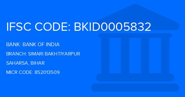 Bank Of India (BOI) Simari Bakhtiyarpur Branch IFSC Code