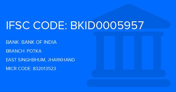 Bank Of India (BOI) Potka Branch IFSC Code