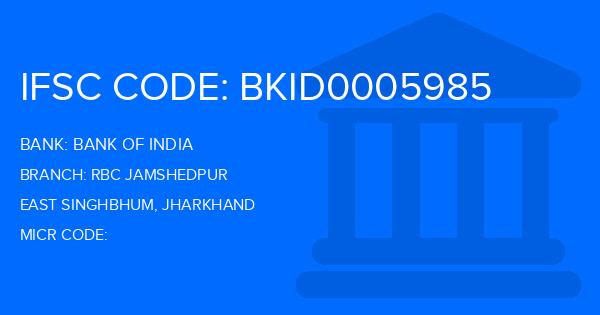 Bank Of India (BOI) Rbc Jamshedpur Branch IFSC Code