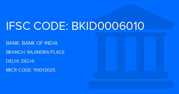 Bank Of India (BOI) Rajindra Place Branch IFSC Code