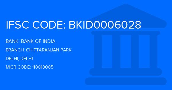 Bank Of India (BOI) Chittaranjan Park Branch IFSC Code