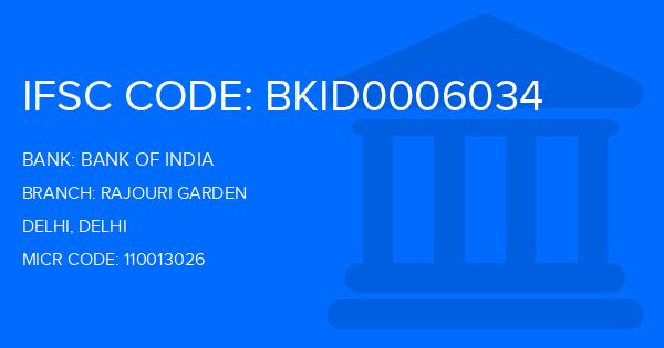 Bank Of India (BOI) Rajouri Garden Branch IFSC Code
