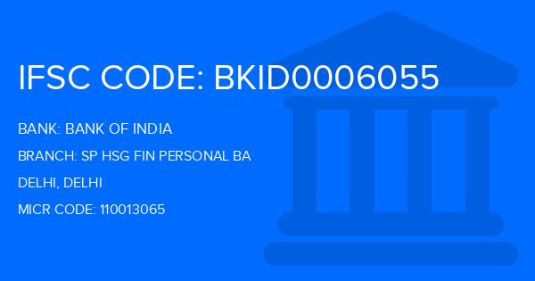 Bank Of India (BOI) Sp Hsg Fin Personal Ba Branch IFSC Code