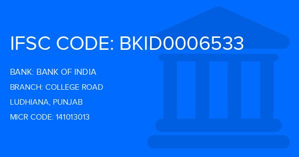Bank Of India (BOI) College Road Branch IFSC Code