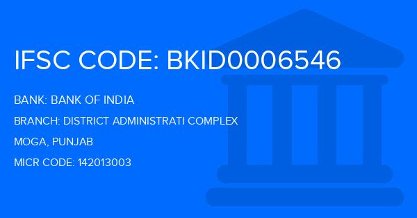 Bank Of India (BOI) District Administrati Complex Branch IFSC Code
