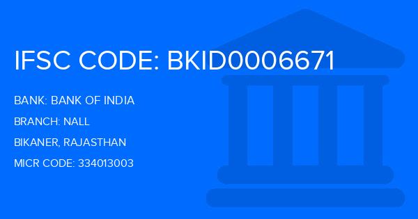 Bank Of India (BOI) Nall Branch IFSC Code