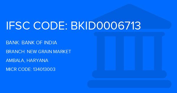 Bank Of India (BOI) New Grain Market Branch IFSC Code