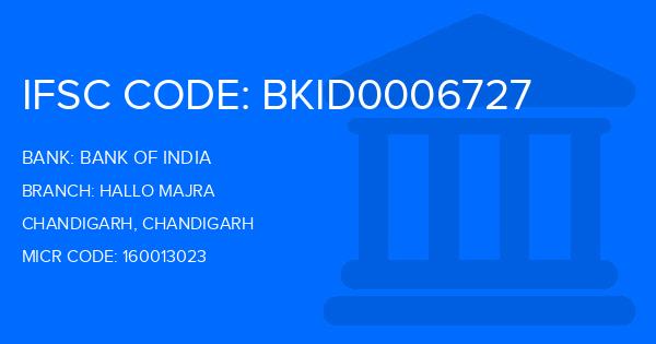 Bank Of India (BOI) Hallo Majra Branch IFSC Code