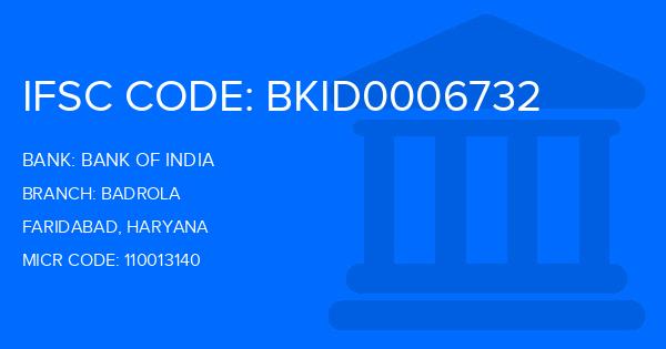 Bank Of India (BOI) Badrola Branch IFSC Code