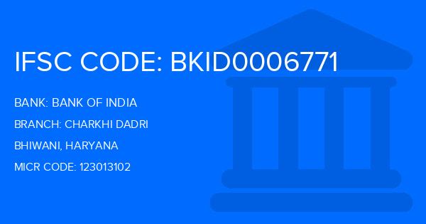 Bank Of India (BOI) Charkhi Dadri Branch IFSC Code