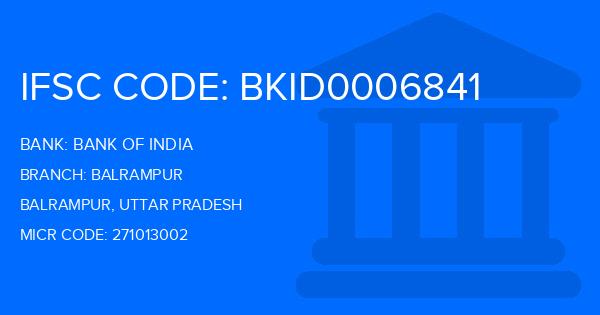 Bank Of India (BOI) Balrampur Branch IFSC Code