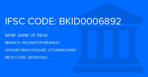 Bank Of India (BOI) Rudrapur Branch