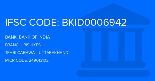 Bank Of India (BOI) Rishikesh Branch IFSC Code