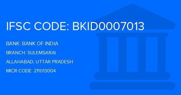 Bank Of India (BOI) Sulemsarai Branch IFSC Code