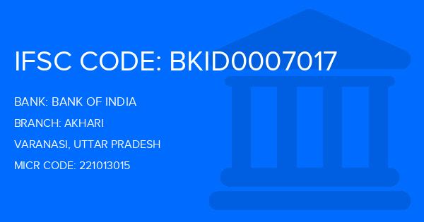Bank Of India (BOI) Akhari Branch IFSC Code