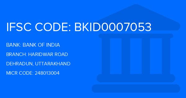 Bank Of India (BOI) Haridwar Road Branch IFSC Code