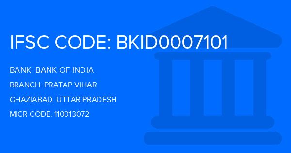 Bank Of India (BOI) Pratap Vihar Branch IFSC Code