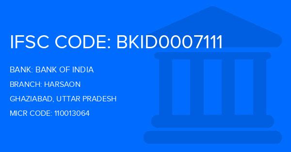 Bank Of India (BOI) Harsaon Branch IFSC Code