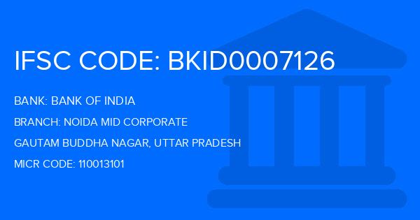 Bank Of India (BOI) Noida Mid Corporate Branch IFSC Code