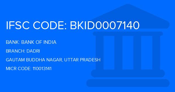 Bank Of India (BOI) Dadri Branch IFSC Code